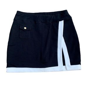 Boston Proper Black Mini Skirt with White Trim